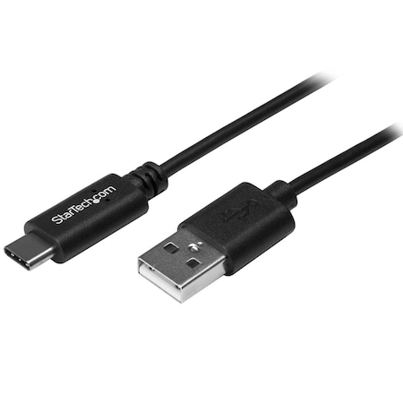 D & H Distributing 0.5 USB-C to USB-A USB2.0 Male Cable, Black MA194849